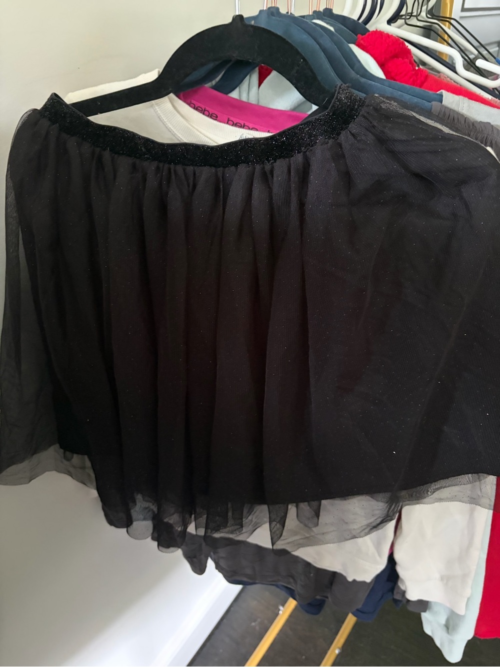 H&M Black Layered Tulle Skater Skirt with matching shirt size 12-14 girls